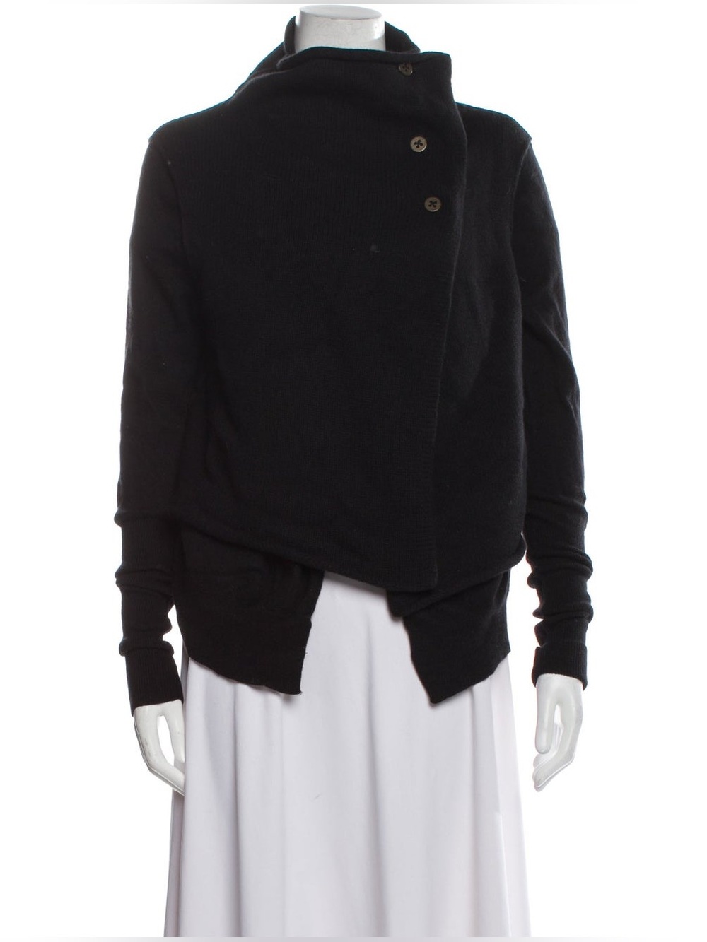 All Saints Women’s Knit Black Mock Neck Long Sleeve Sweater Cardigan Sz Small 4